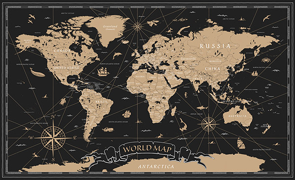 Weltkarte des Gins